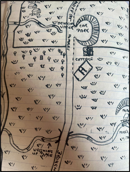 hand drawn map of wood