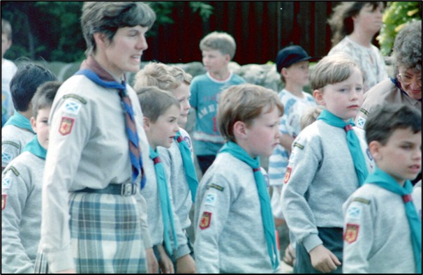 beavers scouts walking in parade circa 1990s